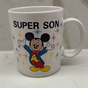 Vintage Disney Super Son Souvenir Walt Disney World Ceramic Coffee Mug 1980's